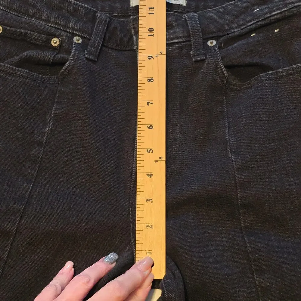 Abercrombie & Fitch Curve Love Jeans Womens 2R Black Skinny High Rise Split Hem